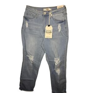 California Vintage Distressed Soft Denim Mom Jeans Size 3/26 Color Blue